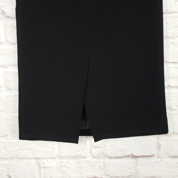 Moschino Cheap And Chic Black Wool A-Line Skirt Back Vent Side Zip Italy Sz US 8 - Picture 10 of 14